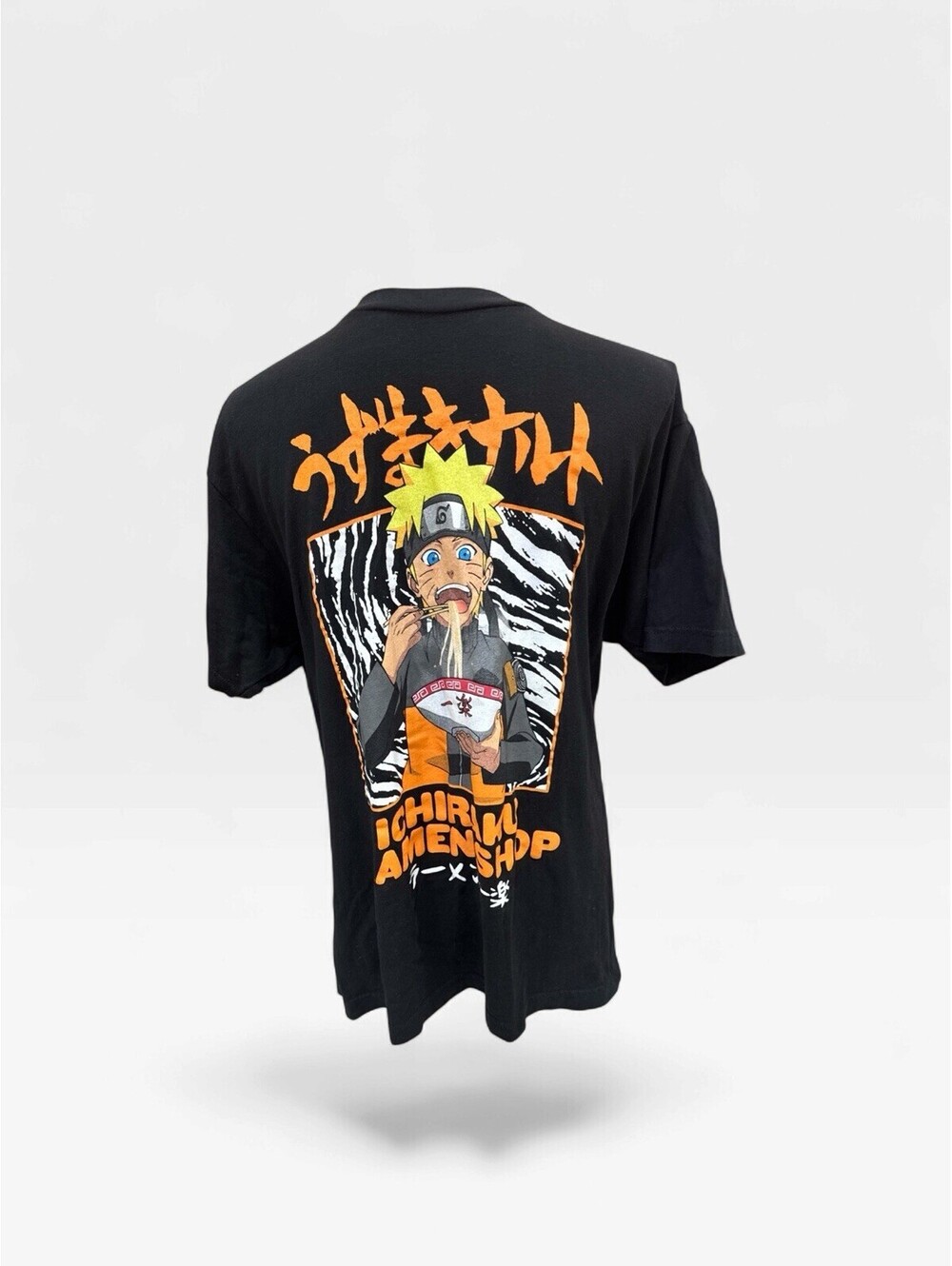 Naruto Ichiraku Ramen Shop Black T-shirt Size Large Unisex NWT Anime Manga